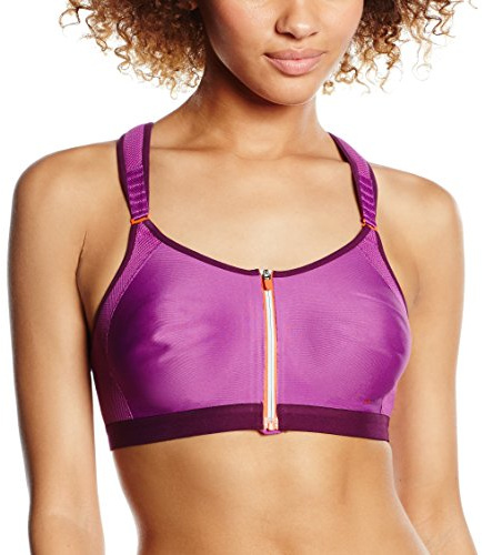 TriAction Damen Bügelloser Sport-BH Control Boost F, Gr. 85F, Violett (GRAPE 1J)