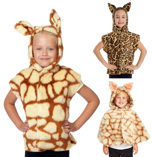 Charlie Crow Fur Giraffe Tabard Costume for kids one size 3-8 Years.