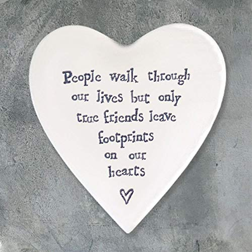 East of India Ceramic Coaster People walk through our lives but only true friends leave footprints on our hearts
