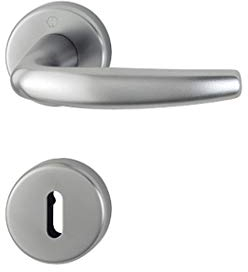 HOPPE Türgriff (Rosette) Atlanta, Aluminium stahl für innen, Türgriff-Garnitur, Oval-Lochung