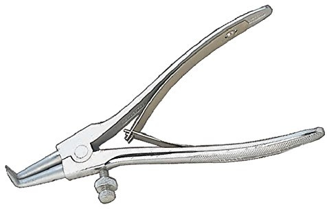 Bahco 2466 B19 External Circlip Pliers with 90 Degree Offset Jaws, Silver165 mm
