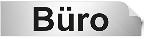 Türschilder24 Folienschild Türschild • Büro • PVC Hinweisschild • 160 x 40 mm Silber • selbstklebend • Kratzfester Druck • UV Beständig