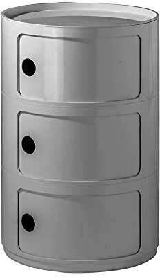Kartell Componibili Baukastenelement, Plastik, Silber, 42 x 42 x 69.5 cm