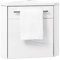 ONDÉE, Meuble Lave-mains à suspendre collection NINO, meuble d'angle compact, 1 Porte, fermeture progressive, installation réversible, Largeur 53cm, Finition laqué blanc
