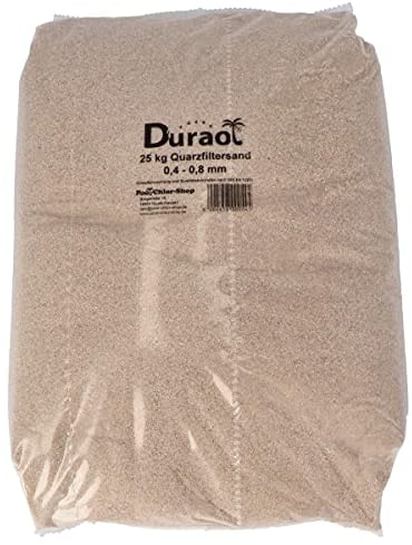 Duraol Spezial Kristallquarzfiltersand I Filtersand 25kg I 0,4-0,8mm Körnung I Quarzsand Pool für Filteranlage I Sand für Pool Sandfilteranlage I Filtersand Pool I geschlemmt & feuchtgetrocknet