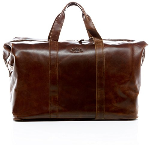 SID & VAIN große XL Reisetasche echt Leder - Sporttasche groß Chester XXL - Weekender erweiterbar Handgepäck Herrentasche mit Schultergurt - Herren und Damen braun handgefertigt