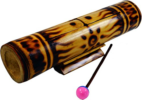 GURU SHOP Tisch Klangspiel, Musik Percussion Rhythmus Klang Instrumente aus Bambus - Modell 1, Braun, 10x40x8 cm, Musikinstrumente