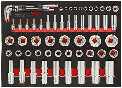 'KS Tools 712.1010 Modul de 62 DOUILLES in Zoll 1/4 – 1/2