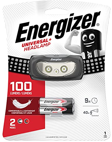 Energizer Linterna Frontal LED, Luz Frontal Cabeza, Camping, Deporte, 60 Lumenes, Pilas Incluidas