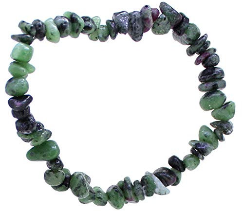 budawi® - Rubin-Zoisit Armband Splitter mit Stretch-Nylonfaden, Rubin-Zoisitarmband