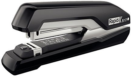 Rapid Super-Flachheftgerät, 30 Blatt, Schwarz, ABS-Kunststoff, Metall, Gummiboden, Supreme, S17, 5000537