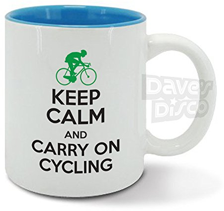 Keep Calm and Carry on Cycling, Bicycle, Bike, Great Outdoors, Funny Slogan Ceramic Mug, Cup