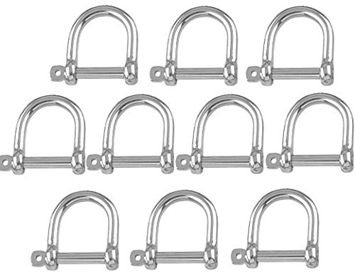 Versandbox24 10 Stück Rundschäkel 5 mm Edelstahl A4 Weite Form Schäkel