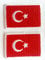 Fahnen Flagge Aufnäher Patches für Jacken Jeans Kleidung Bügelbilder Flicken Stoff Patch Kleider Aufnäher Patches Aufnäher zum Aufbügeln „ 2 er Set Türkei jeweils 4,5 x 3cm „
