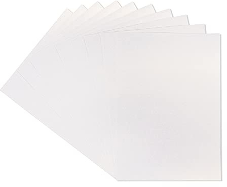 Crafter's Companion Centura Pearl single colour 10 Sheet Pack-Snow White-Hint of Gold, One Size CP10-SWGLD