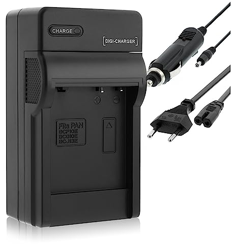 Chargeur (Prise de Courant/Auto) Compatible avec Panasonic DMW-BCG10E, BCF10E, Compatible avec Lumix DMC TZ, ZR, ZS, ZX... - Voir descriptif