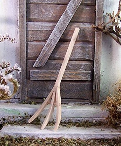Kimmerle Miniatur Heugabel aus Holz 10 cm. Für Weihnachtskrippe.
