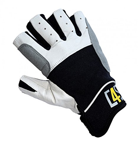 crazy4sailing Damen Herren Segelhandschuhe Regatta - 5 Finger-frei, Farbe:schwarz, Größe:M