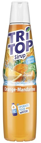 TRi TOP Sirup Orange-Mandarine - Fruchtsirup 600 ml, 1:7 | 32 % Fruchtgehalt, weniger Zucker, 18 kcal/100 ml – ideal für Sprudler, Cocktails & Desserts