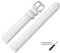 MARBURGER Uhrenarmband 12mm Leder Weiss Silber XL Glatt Mit Naht - Montage Set 6601220000120