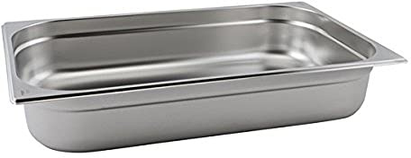 Genware NEV-GN11-100 Stainless Steel Gastronorm Pan, Size 1/1, 100 mm Deep
