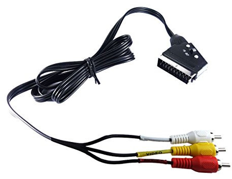 1,5 m interruptor – Cable euroconector a 3 RCA fono Compostite Cables RCA – conmutable en/out