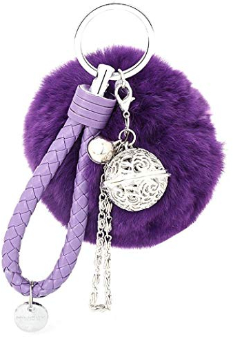 Ularma Elegant Plüsch Ball Schlüsselanhänger Weich Keychain Handtaschenanhänger Dekor (lila)
