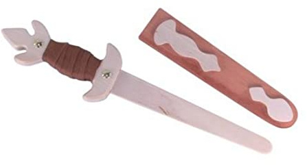 BestSaller 1009 Ritter Kronen Dolch aus Birken Holz mit Holzscheide, 38 cm, Natur (1 Set)