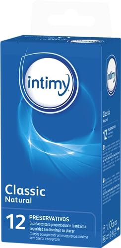 INTIMY - Preservativos Classic Natural - 12 Preservativos - Lubricados - Sin Perfume - Látex - Dispositivo Médico - Máxima Seguridad y Máximo Placer - Protección y Confort