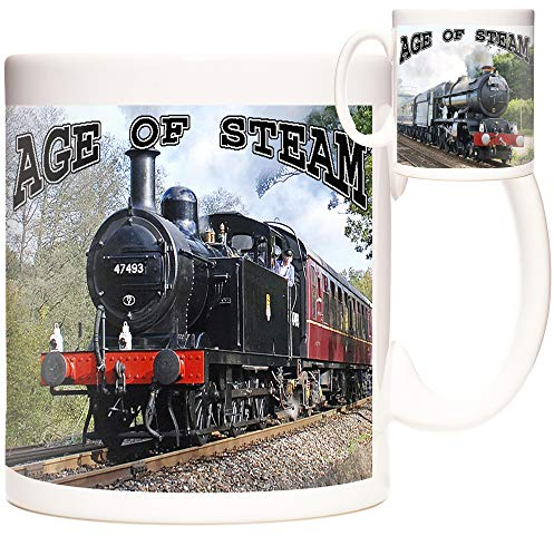 Steam Train Gift Mug, The Age of Steam. 11oz Ceramic Gift Mug. Steam Engine Pictures on Coffee Mug. Gift for Train Enthusiasts