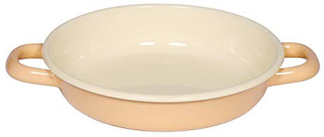 Riess, 0293-006, Eierpfanne, 18 cm, CLASSIC BUNT/PASTELL, Goldgelb, 4 cm hoch, Emaille, Bratpfanne, für Eiergerichte, Induktion