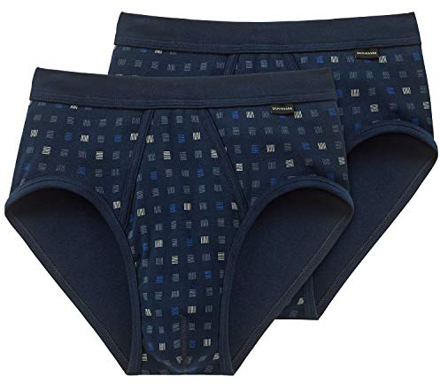 Schiesser Sports Briefs Essentials Cotton Fine Rib Double Pack Pattern White, Navy_225167, 3X-Large