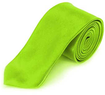 Oblique Unique schmale Krawatte, Farbe wählbar (Neon Grün)
