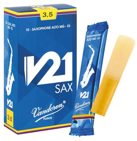 Vandoren SR8135 Alto Saxophone V21 Reeds Strength 3.5; Box of 10