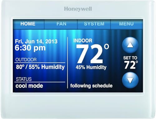 Honeywell TH9320WF5003 Wi-Fi 9000 Color Touch Screen Programmable Thermostat, White