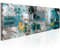 B&D XXL - Tableau décoratif abstrait 120x40 cm - Impression sur toile colorée - Décoration murale pour salon et chambre - Abstraction expression artistique coloré bleu moderne a-A-0262-b-d