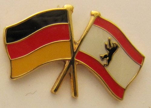 Berlin / Deutschland Freundschafts Pin Anstecker Flagge Fahne Nationalflagge Doppelpin Flaggenpin Badge Button Flaggen Clip Anstecknadel berliner