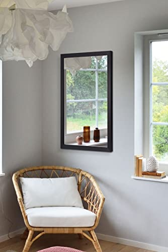 2Ft9 X 1Ft11 Large Black Framed Modern Contempory Wall Mirror