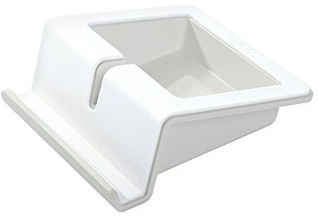 HAN Tablet Stand UP - Tabletständer, Halterung für Tablet mit Soft-Grip Oberfläche, Kabelhalterung und Innenschale, 92100-12, weiß,