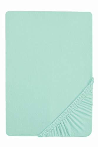 biberna Sleep & Protect 0077145 Spannbetttuch Feinjersey (Matratzenhöhe max. 22 cm), gekämmte Baumwolle, superweich 1x 90x190 cm > 100x200 cm lagune