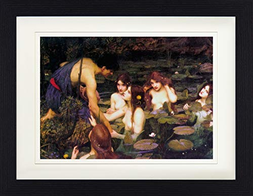 1art1 John William Waterhouse Poster Hylas Und Die Nymphen, 1896 Gerahmtes Bild Mit Edlem Passepartout | Wand-Bilder | Im Bilderrahmen 40x30 cm