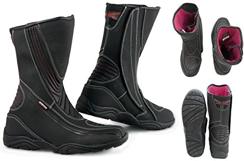 Stivale Moto Impermeabile Gran Turismo Sportivo Pelle Nero