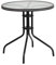 Flash Furniture Mesa de Cristal con Borde 28RD, Parte Superior Transparente/ratán Gris, 28 Round
