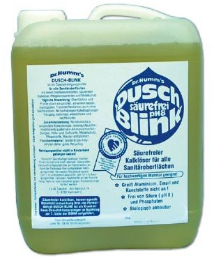 Dr. Humms Dusch-Blink 5 Lieter Nachfüll Kanister für Kalk und streifenfrei Reinigung Ihrer Duschabtrennung aus Glas oder Acryl