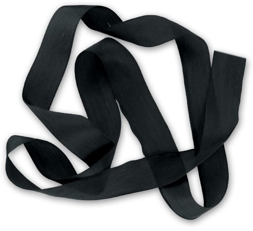 1m Seiden Schrägband ca. 30mm Schwarz ungefalzt Crepe Satin 12.5