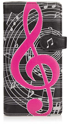Shagwear Junge-Damen Geldbörse, Large Purse Designs: (Klaviatur Melodie Schwarz/Keyboard Melody)