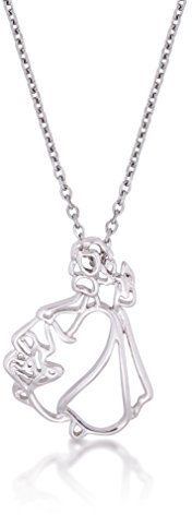 Disney Couture Halskette mit weißvergoldetem Schneewittchenprinzessin, Weißes Gold