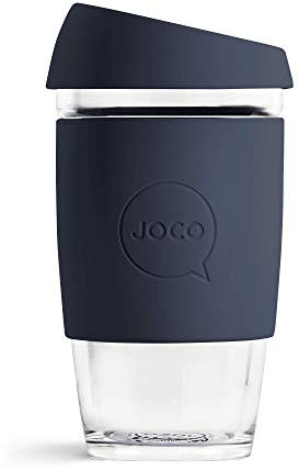 JOCO Glass Reusable Coffee Cup (Mood Indigo, 16 oz)