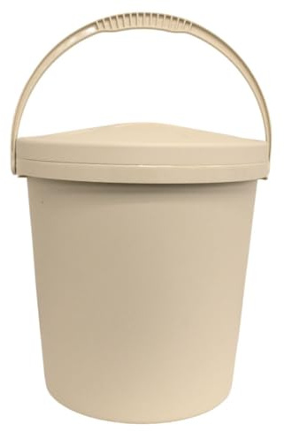 Junior Joy 16L Nappy Storage Pail with Secure Lid and Handle – Cream – Durable, Odour-Blocking Bin for Baby Nappies, Laundry, Toys – 80cm x 60cm x 47cm – Multi-Purpose, Easy-Clean Plastic