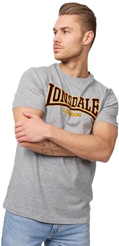 Lonsdale Herren-T-Shirt, 100% Baumwolle, Slim Fit, lässige Alltagskleidung | Atmungsaktives Material, leichter Komfort, Kurzarm-T-Shirt, Shirt mit Rundhalsausschnitt für Fitness, Reisen, Büro & Freizeit